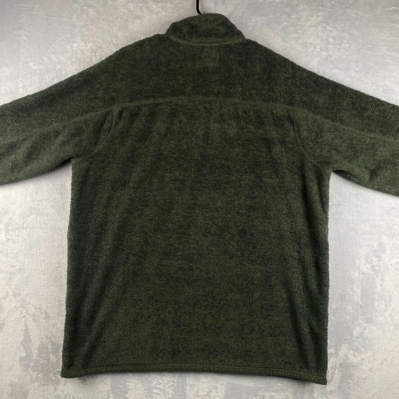 LL Bean Sweatshirt Mens XLT Tall Green Terry Winterloft Fleece 1/2 Zip Pullover - Picture 6 of 9